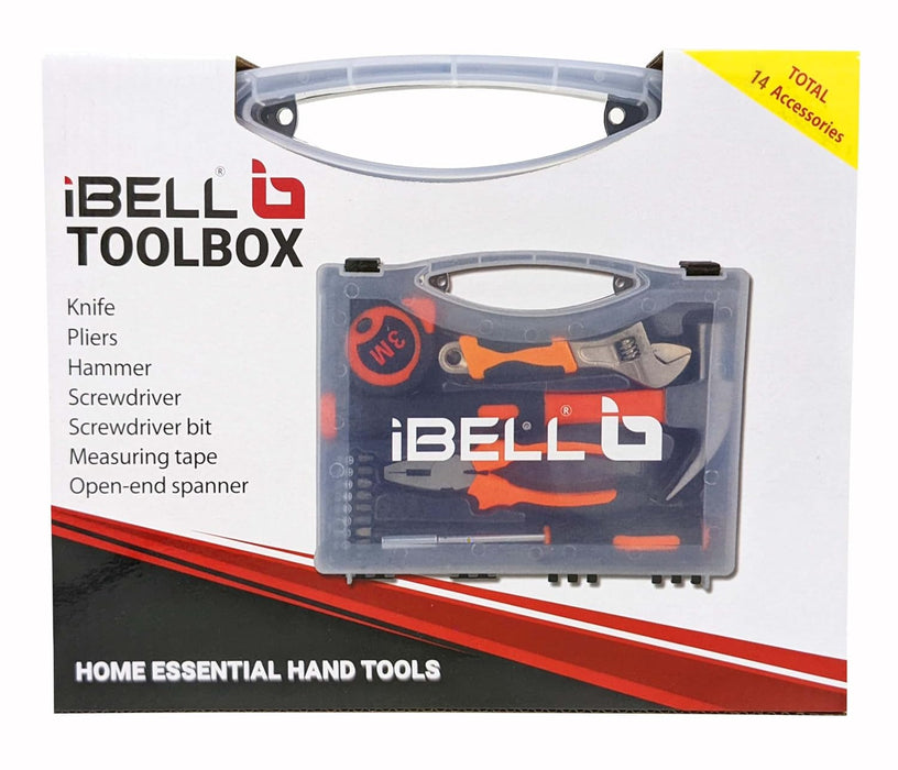 IBELL HT17-30 Hand Tool Kit for Household DIY & Emergency Maintenance (14 Pieces)