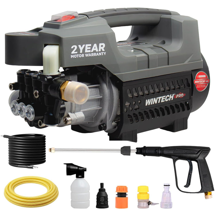 WINTECH PRO WT PW6500 1600W High Pressure Washer Induction Motor | 130 Bar, 400 L/hr | Energy Saving High-Efficiency Motor | Includes 8M Hose, Pressure Gun, Foam Pot & Filters | 2 Years Warranty
