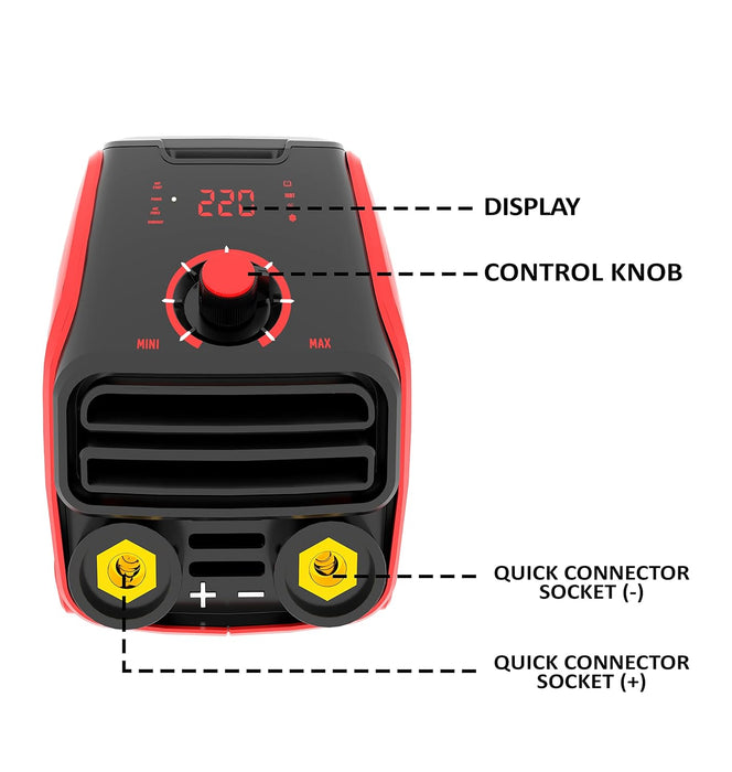 IBELL M220-76Pro (IGBT) 220A Welding Machine with Hot Start, Anti-Stick Functions, Arc Force Control