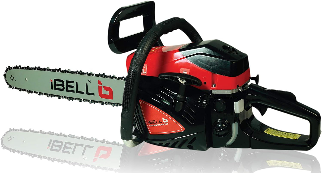 IBELL Petrol Chainsaw 5858CS, 2.4KW/3.2HP, 58cc, 18inch Guide Bar and Chain, 3000±200 RPM and Automatic Chain Oiler