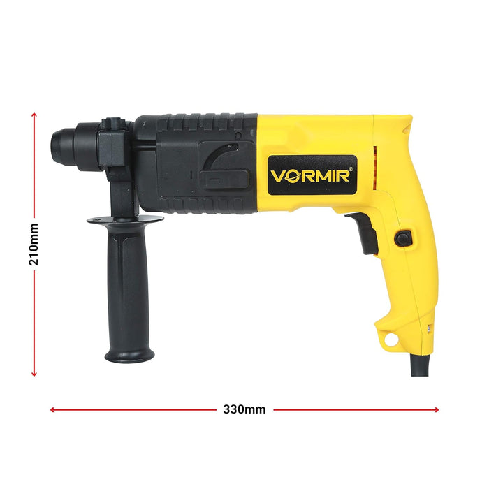 IBELL VORMIR Rotary Hammer Drill VR RH20-23, 500W, Copper Armature, 850RPM, Speed 3900/min, SDS Plus Chuck 20mm, 1.5J with Accessories