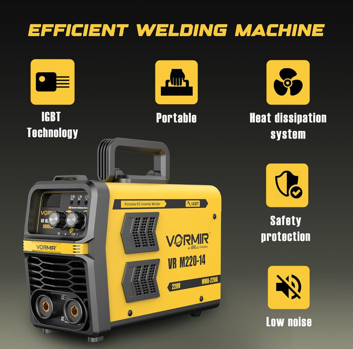 iBELL VORMIR VRM220-14 Inverter MMA Welding Machine (Home/DIY) 220A with Hot Start, Anti-Stick Functions