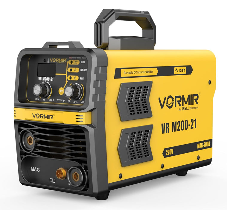 Renewed – iBELL VORMIR VR M200-21 Inverter MMA/MAG/TIG LIFT Welding Machine (Home/DIY) 200A with Hot Start, Anti-Stick Functions – 1-Year Warranty – with Minor Body Scratches – Full Warranty