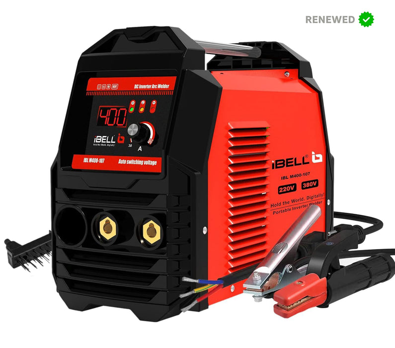 RENEWED - iBELL Dual-Phase Heavy Duty Inverter ARC Welding Machine IBL M400-107, 400A, IGBT, with Hot Start, Anti-Stick Functions, Arc Force Control