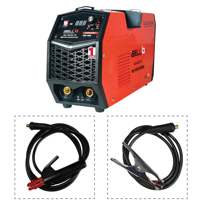 iBELL M220-78 Inverter ARC Multi Metal (SS/IRON/CARBON STEEL/COPPER/ALUMINIUM/ZINC) Welding Machine (IGBT) 220A - 1 Year Warranty