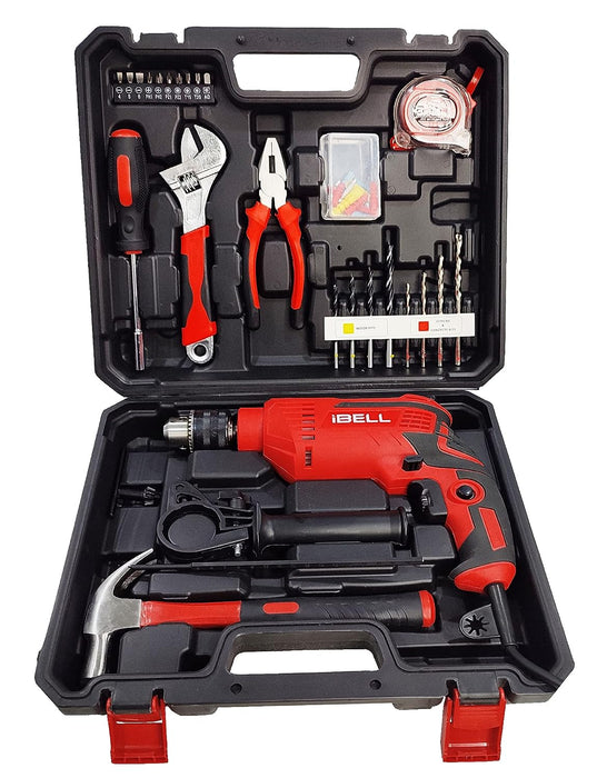 IBELL Professional Tool Kit with Impact Drill TD13-85, 650W, Copper Armature, Chuck 13mm Keyless Auto, 59 Home Essential Tools/Accessories