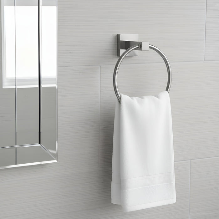 IBL 98-SH iBELL Round Towel Ring | Towel Holder for Bathroom, Kitchen & Washbasin | Napkin Holder with Chrome Finish - Silver