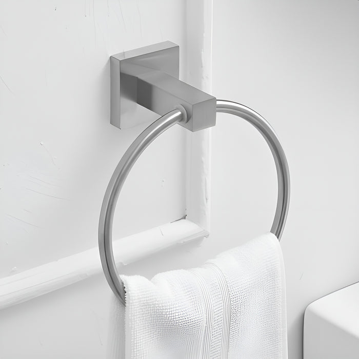 IBL 98-SH iBELL Round Towel Ring | Towel Holder for Bathroom, Kitchen & Washbasin | Napkin Holder with Chrome Finish - Silver