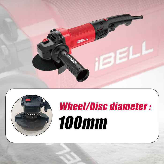 iBELL Angle Grinder IBL AG10-06, 1100W, 100MM Heavy Duty,11000 RPM with 6 Months Warranty