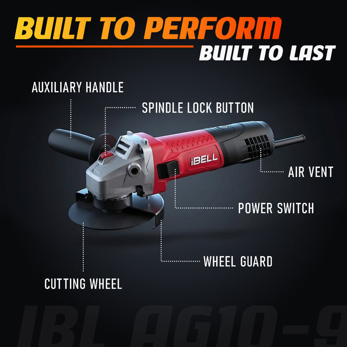 iBELL Angle Grinder IBL AG10-92, 850W, 100MM Heavy Duty,11000 RPM with 6 Months Warranty