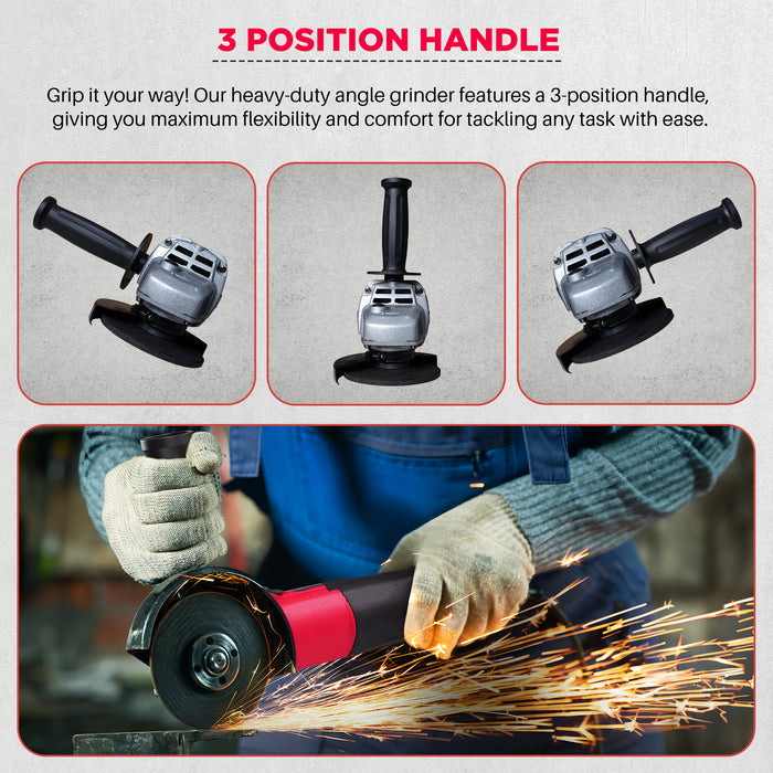 iBELL AG25-50S Variable Speed Angle Grinder - 1400W, 5” Disc, 0-9000 RPM