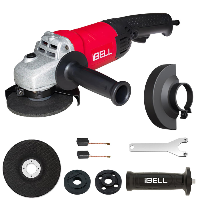 iBELL Angle Grinder AG25-50, 5”/ 125mm Disc Dia,1400W Heavy Duty, Copper Armature, 9000 RPM