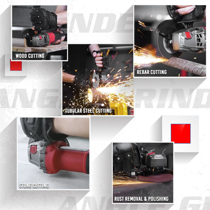 IBELL AGB150 Brushless AC Angle Grinder 1500W | Variable Speed 4500–10500 RPM | 100mm & 125mm Disc Compatible | Heavy-Duty Electric Grinder for Cutting, Grinding & Polishing