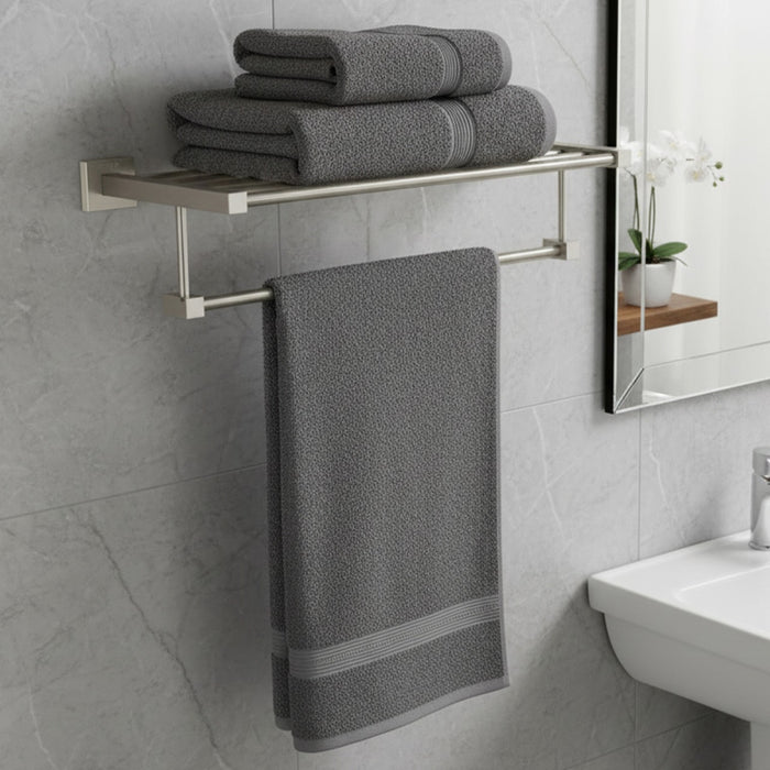IBL 54-GS iBELL 60 cm (24-Inch) Aluminium Towel Rack for Bathroom | Towel Stand | Cloth Hanger for Bathroom | Bathroom Accessories
