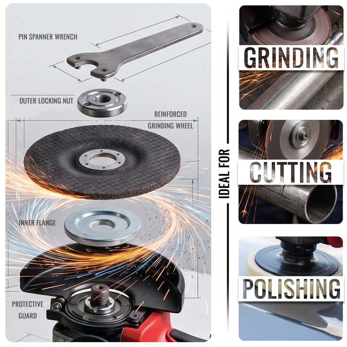 iBELL IBL BA20-95 Cordless Angle Grinder 20V DC, 1000W Max Power, Brushless Motor, 0–9500 RPM, 125mm Disc, M14 Spindle, Electric Grinder for Cutting, Grinding & Polishing, 12 Months Warranty