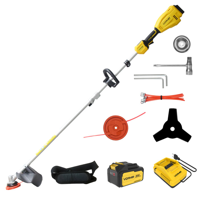 iBELL VORMIR VR BB21-30 20V Cordless Brush Cutter | BLDC Motor | 4000/5000 RPM Dual Speed | Ø255mm Cutting Blade | 4.0Ah Li-ion Battery | Lightweight Garden Tool | 6 Months Warranty