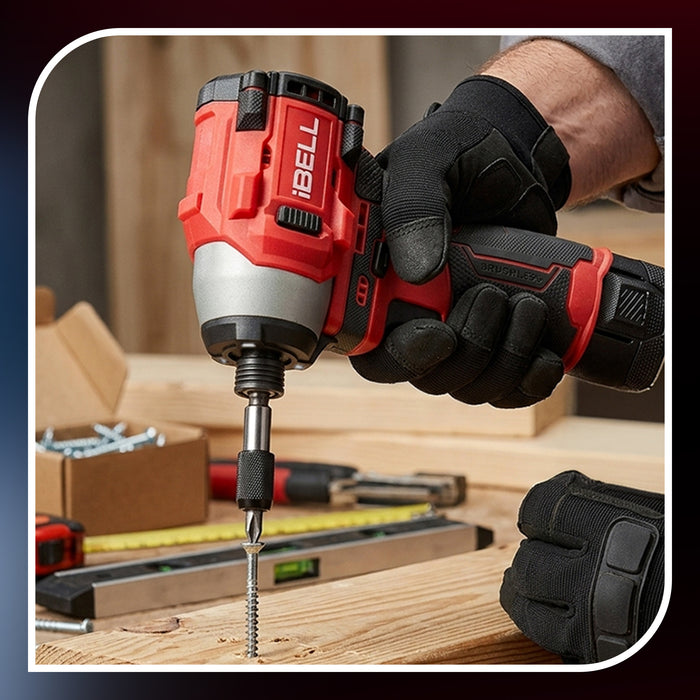 IBELL IBL BD12-19 12V Brushless Cordless Impact Screwdriver | 185Nm Torque | 2-Speed | Forward & Reverse | 1/4" Hex (6.35mm) | Self-Tapping Mode | 1500mAh Battery | 12 Months Warranty