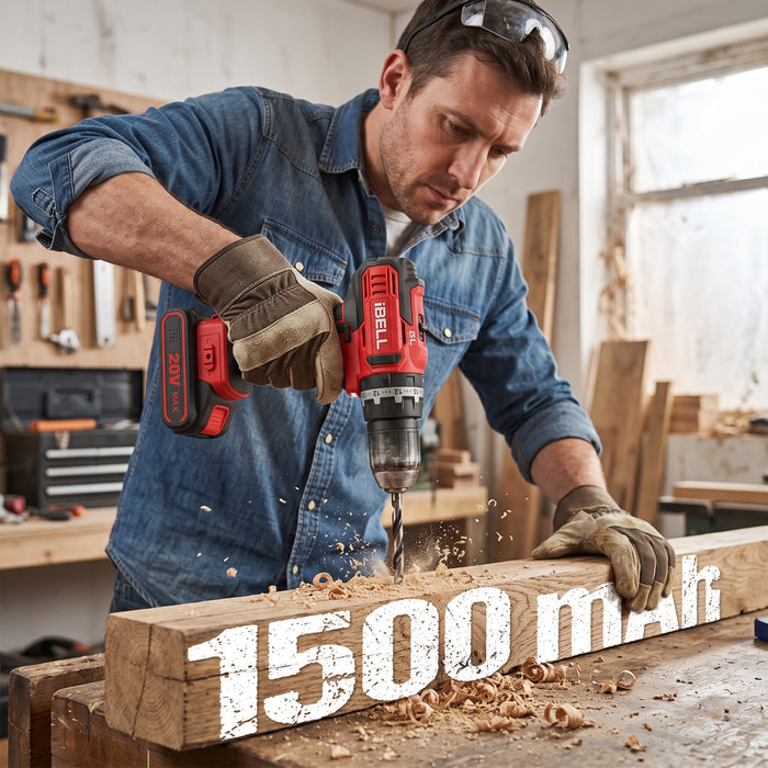 iBELL BM18-60 20V Brushless Impact Driver Drill (Cordless) with 2 Batteries, Charger, Case and Screw Driver Bits, 12 Months Warranty