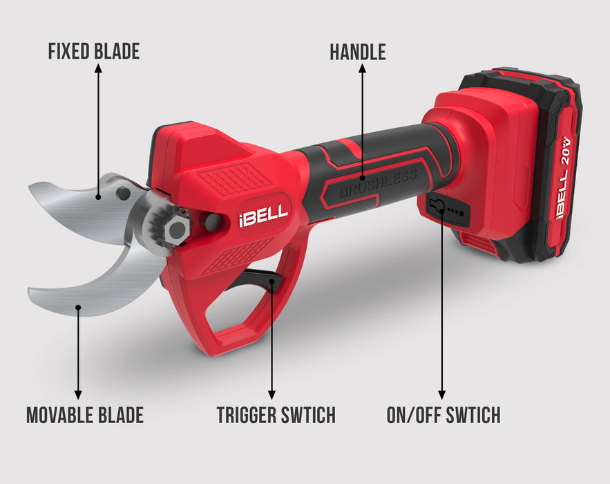 IBELL One Power Series BP 32-30 Cordless Pruning Shear Brushless with 2AH Battery and Charger with 12 months warranty