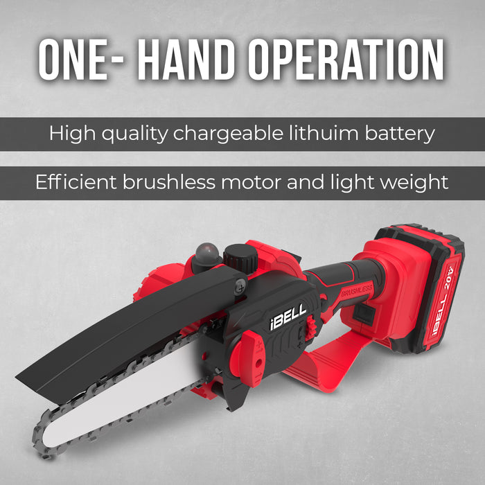 IBELL One Power Series BS 20 08 Cordless Chain Saw Brushless with 4AH Battery and Charger + BMC box with 12 months warranty