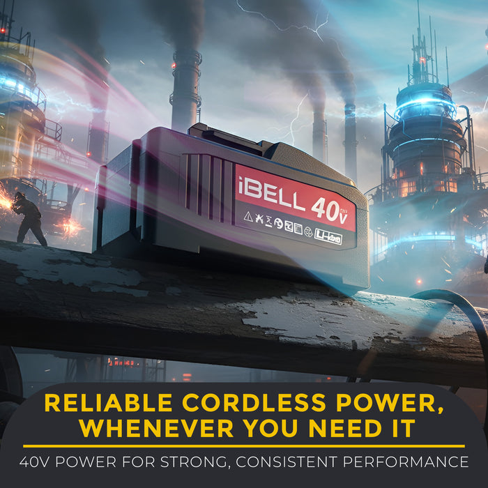 iBELL IBL BS40-16 Cordless Brushless Chainsaw 40V | 2000W High-Performance Motor | 28000RPM | 16" Guide Bar | Automatic Chain Lubrication | Low Kickback Design | Plug-In Wood Teeth