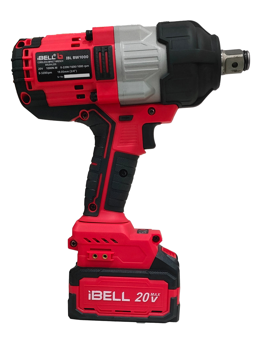 iBell BW1000 20V Max Cordless Impact Wrench Brushless1000Nm3/4" (19m