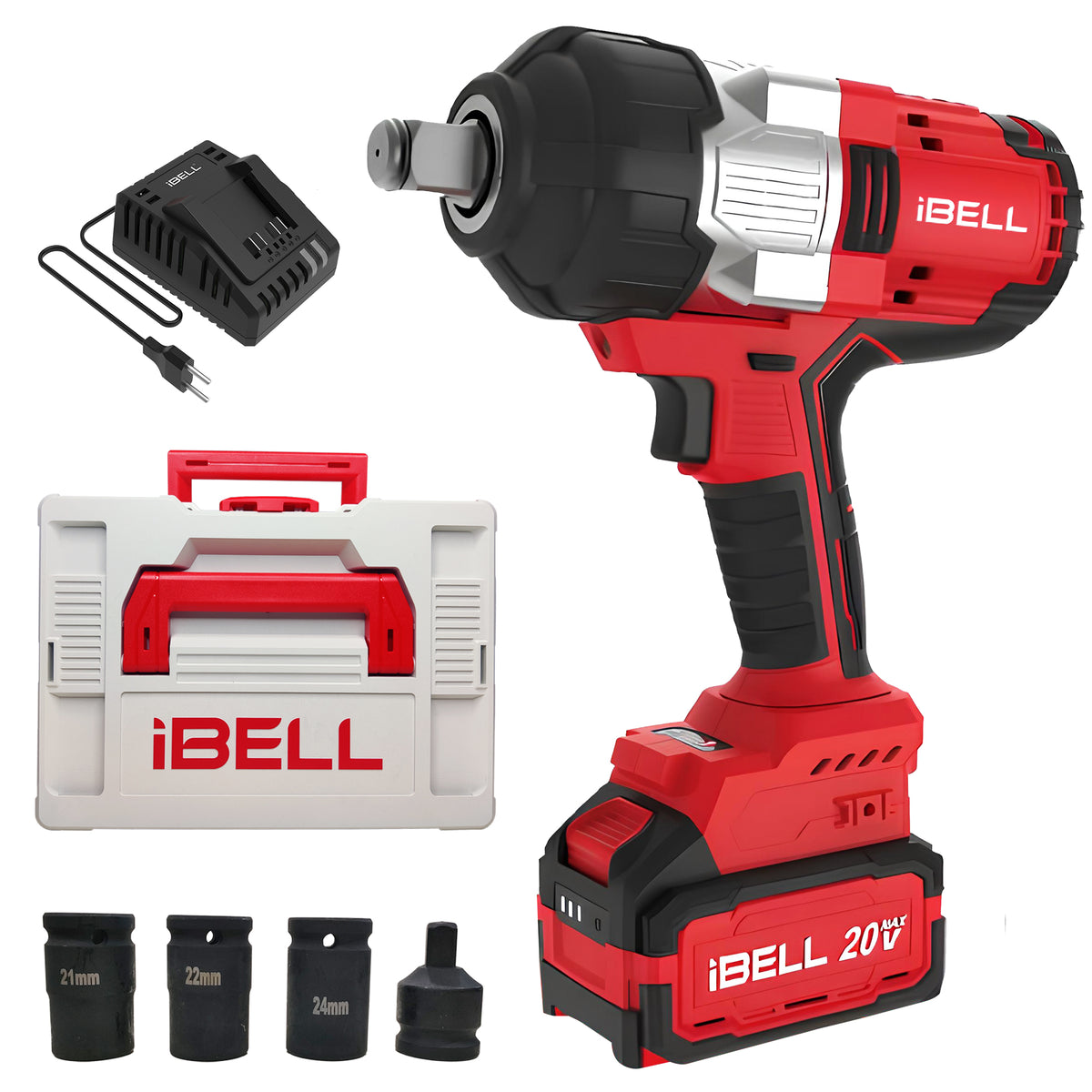 iBell BW1000 20V Max Cordless Impact Wrench Brushless1000Nm3/4" (19m