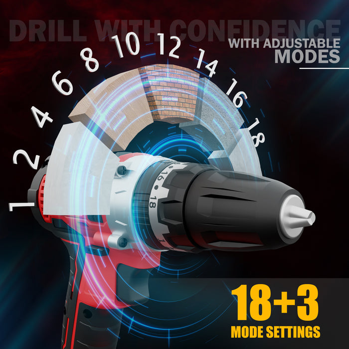 IBELL One Power Series Cordless Impact Drill CD20-30 20V 30Nm 1450RPM with Charger and 2Ah Battery  +BMC box
