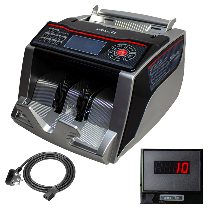 iBELL CM13-LA Money Counting Machine | High-Speed Note Counter 1000 Notes/Minute | UV, MG, IR, MT Fake Note Detection | Multi-Currency Cash Counter with LCD Display & External Screen | Batch & Add Function | 1-Year Warranty