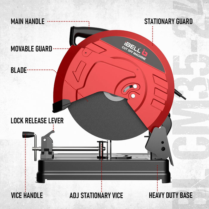 iBELL CM35-24, 14 Inch, 2400W, 3900RPM, 50Hz Cut Off Machine with Blade - 6 Months Warranty