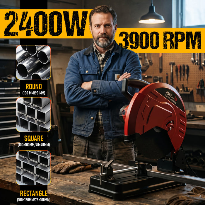 iBELL CM35-24, 14 Inch, 2400W, 3900RPM, 50Hz Cut Off Machine with Blade - 6 Months Warranty