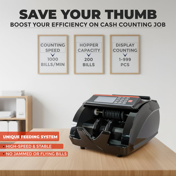 iBELL CM13-LB Money Counting Machine | High-Speed Cash Counter 1000 Notes/Min | UV, MG, IR, MT Fake Note Detection | Multi-Currency Note Counter | Batch & Add Function| 1-Year Warranty