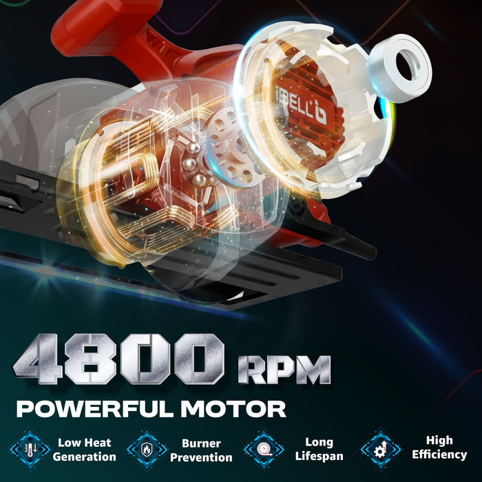 IBELL Circular Saw CS85-71, 1400W, Copper Armature, 4800 RPM, 185 mm, Cutting angle adjustment and precision cut, Corded Electric