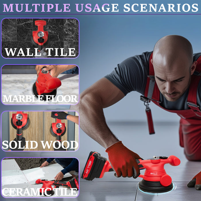 IBELL CT 20-60 20V, 15000 RPM Cordless Tile Vibrator with 2AH Battery and Charger +BMC BOX-6 months warranty