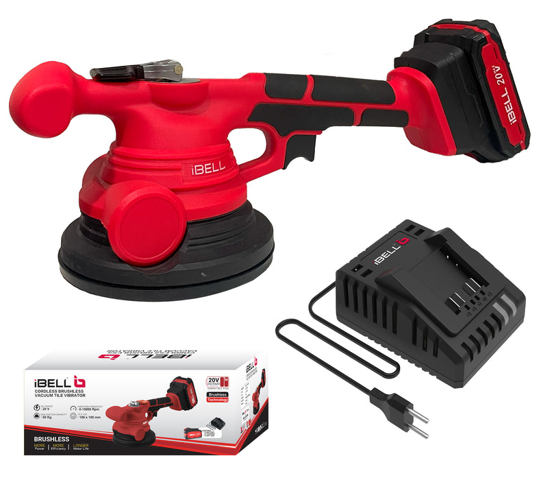 IBELL One Power Series CT20-60 Cordless Vacuum Tile Vibrator with 2AH Battery and Charger with 6 months warranty