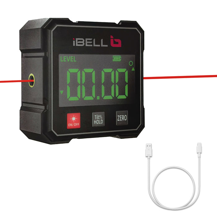 iBELL IBL DP4-90 Digital Dip Meter | 360° Angle Measurement | 0.05° Resolution | ±0.2° Accuracy | LCD Auto-Rotating Display | Magnetic Base | Type-C Rechargeable | IP54 Rated | Professional Inclinometer Tool