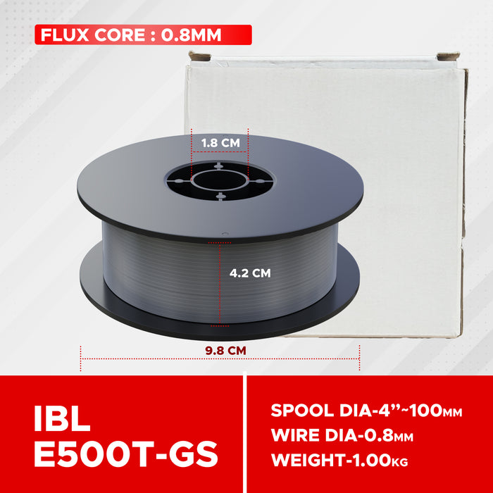 iBELL Flux Core Gasless Welding Wire Wire, Mild Steel AWS/SFA 5.20 E500T-GS, 0.8mm-Diameter, 1Kg