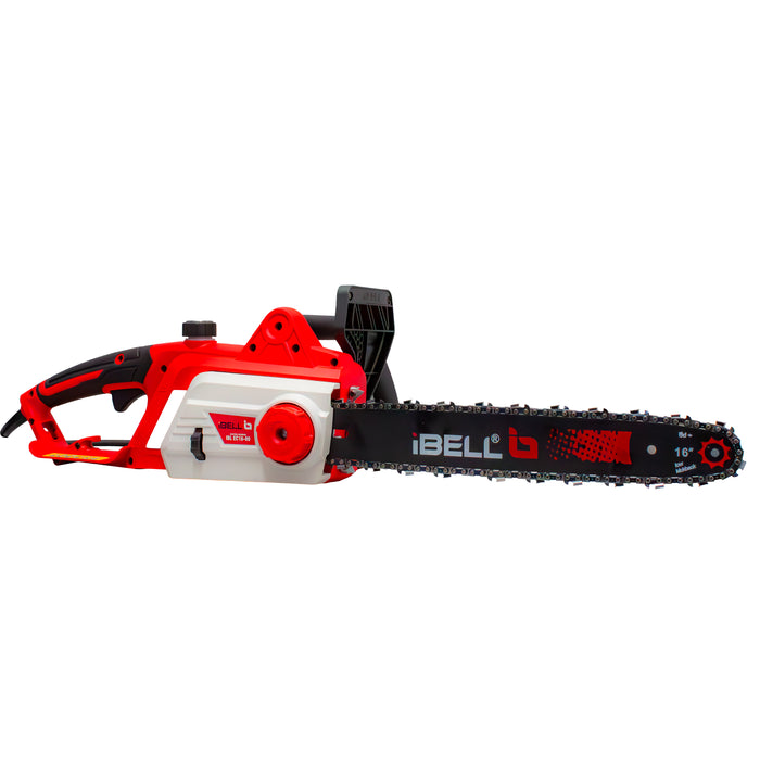 iBELL Electric Chainsaw IBL EC16-80, 2400W Motor, 16” (400mm) Guide Bar, High-Speed 8000 RPM, Corded with Low Vibration, Ergonomic Design, Heavy-Duty Wood Cutting & Pruning Tool – 1 Year Warranty