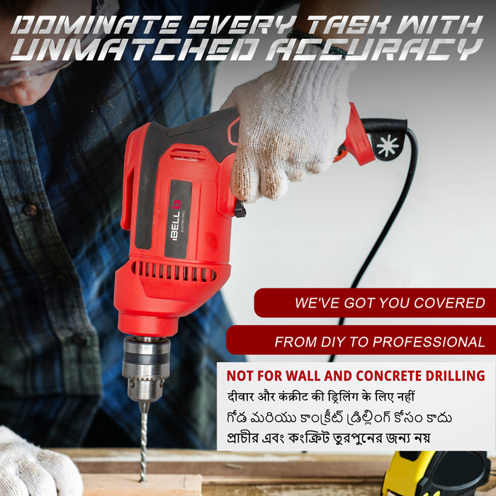 iBELL ED10-30 Electric Drill 10MM, 500W, 2800RPM - 6 Months Warranty