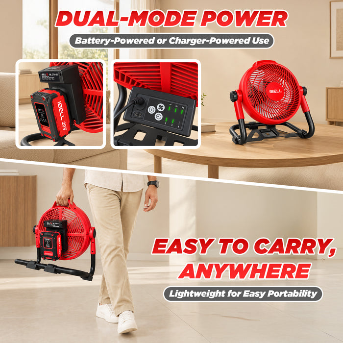IBELL One Power Series CF24-05 Cordless Portable Fan without Battery and Charger with 6 months warranty