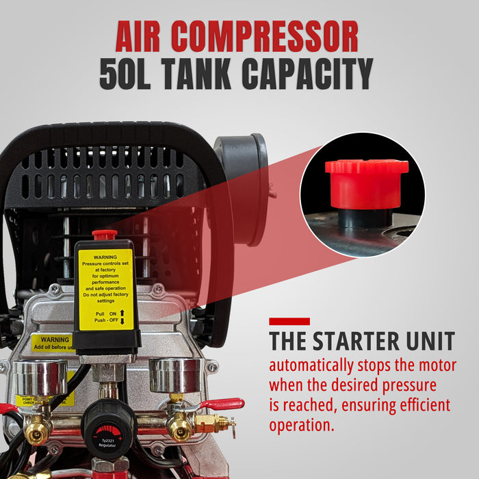 IBELL DDC50L  2.0HP Air compressor with 50L tank capacity and discharge of 115PSI