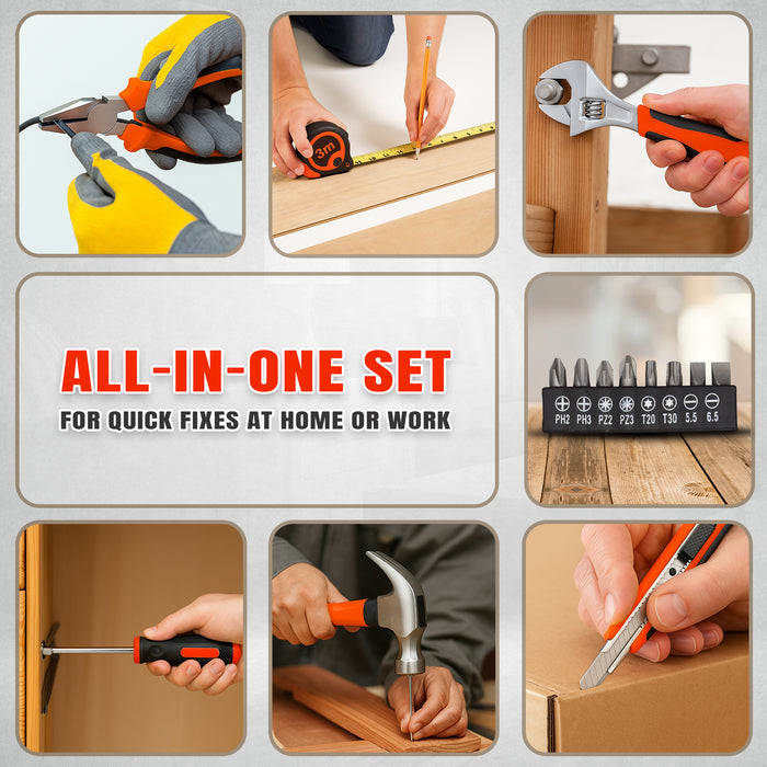 IBELL HT17-30 Hand Tool Kit for Household DIY & Emergency Maintenance (14 Pieces)