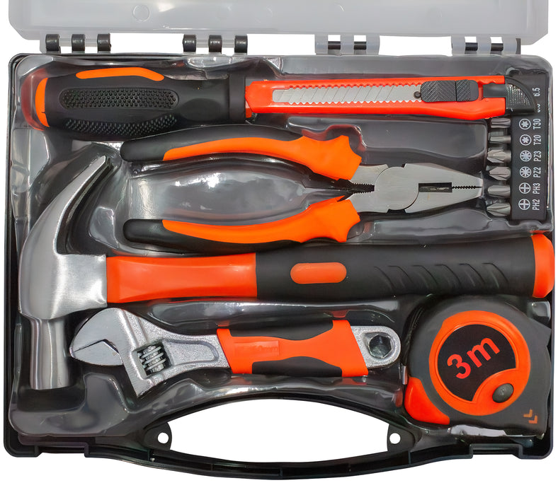 IBELL HT17-30 Hand Tool Kit for Household DIY & Emergency Maintenance (14 Pieces)