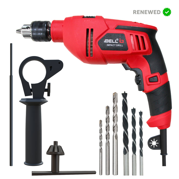 RENEWED - iBELL Impact Drill ID13-23, 750W, Copper Armature, Chuck 13mm manual, 0-2300 RPM, 2 mode selector, Forward/Reverse with variable speed