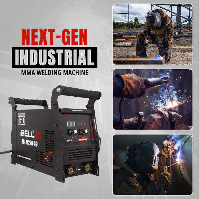 iBELL BLACK IBL M220-39 160A MMA Inverter Welder | 3 PCB | Advanced IGBT Technology | Hot Start, VRD, ARC Force, Anti-Stick | Electrode 1.0–4.0mm | High Duty Cycle | 1-Year Warranty