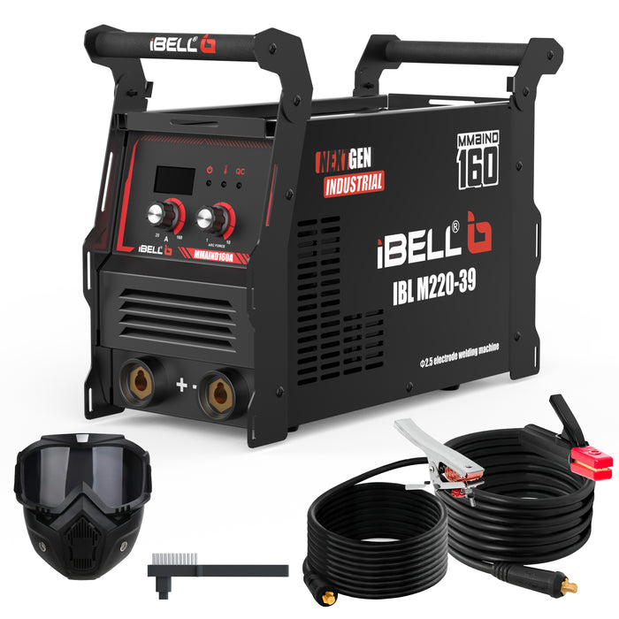 iBELL BLACK IBL M220-39 160A MMA Inverter Welder | 3 PCB | Advanced IGBT Technology | Hot Start, VRD, ARC Force, Anti-Stick | Electrode 1.0–4.0mm | High Duty Cycle | 1-Year Warranty