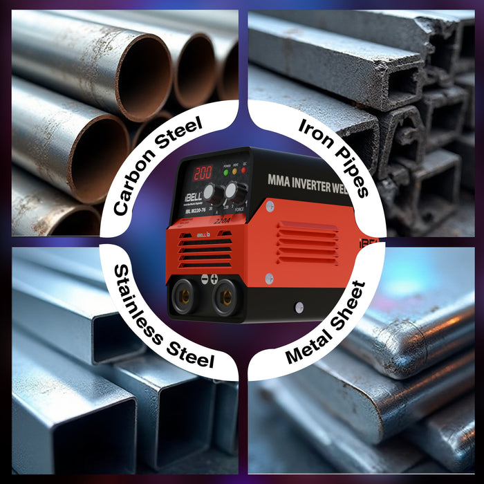 iBELLM220-76 Inverter ARC Welding Machine (IGBT) 220A with Hot Start, Anti-Stick Functions, Arc Force Control - 2 Year Warranty