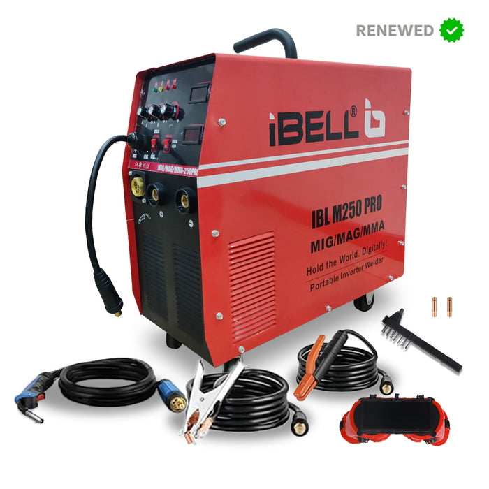 RENEWED - IBELL M250 PRO,250Amp, MIG/MAG/MMA 3 in 1 Multi process 3phase Welding machine- 1 Year Warranty