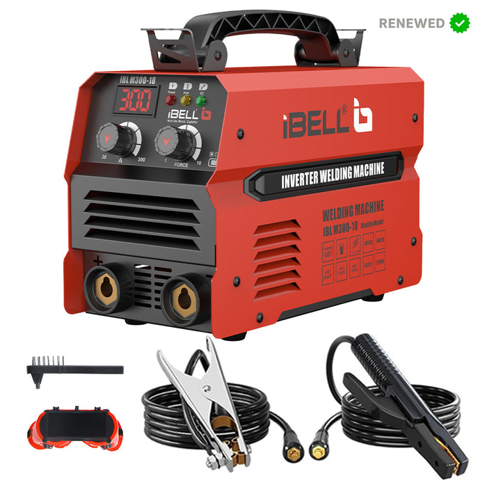RENEWED - IBELL Inverter ARC Welding Machine (IGBT) M300-18, 300A with Built-in Hot Start, Anti-Stick, and Adjustable Arc Force Functions