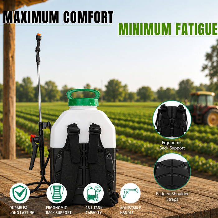 IBELL IBL PS12-20 Battery Powered Knapsack Sprayer 12V | 16L Tank Capacity | 2.0–4.0 Bar Pressure | Portable Agricultural Garden Sprayer for Farming, Pest Control & Plant Care